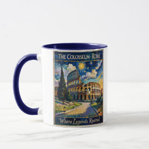 Vintage Rom Colosseum Sternennacht Impressionist Tasse