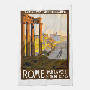 Vintage Rom Italien oder Roma Italia Reiseposter, Geschirrtuch