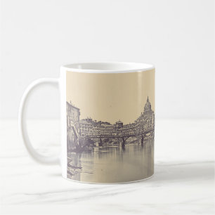 Vintage Rom Tiberburg und Vatikan Feine Kunst Kaffeetasse