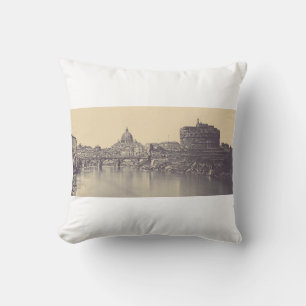 Vintage Rom Tiberburg und Vatikan Feine Kunst Kissen