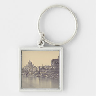 Vintage Rom Tiberburg und Vatikan Feine Kunst Schlüsselanhänger