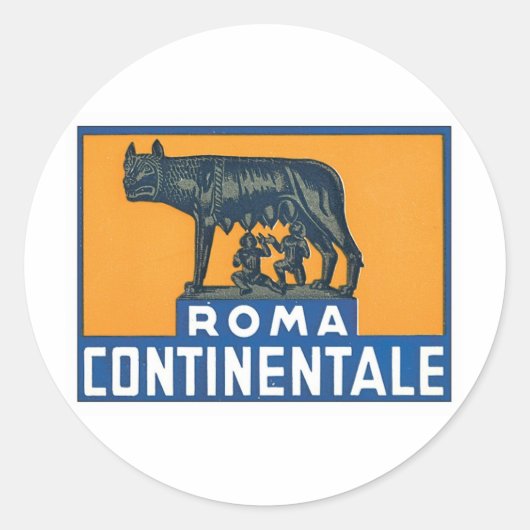 Vintage Roma Continentale Runder Aufkleber (Vorderseite)