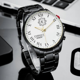 Vintage Roman Numeral Monogram Classic Timeless Armbanduhr