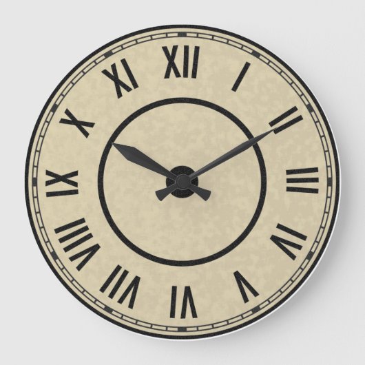 Vintage Roman Numerals Clock Große Wanduhr (Vorderseite)
