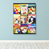 Vintage Romance Comic Book Cover Collage Leinwanddruck (Insitu (Holzboden))