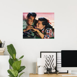 Vintage Romance, Highschool Schatze in der Liebe Poster