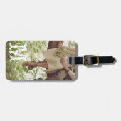 Vintage Romance Liebe Couple Monogram Gepäckanhäng Gepäckanhänger (Vorderseite horizontal)