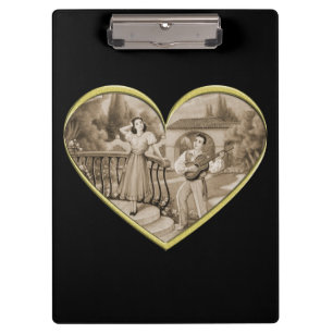 Vintage Romance Paar, Mann und Frau Liebe Klemmbrett