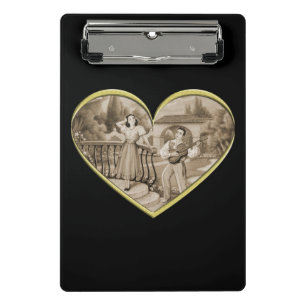 Vintage Romance Paar, Mann und Frau Liebe Mini Klemmbrett