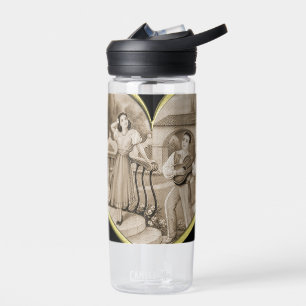 Vintage Romance Paar, Mann und Frau Liebe Trinkflasche