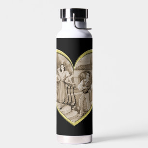 Vintage Romance Paar, Mann und Frau Liebe Trinkflasche