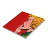 Vintage Romance Roman-Mädchen-Comic-Kunst Fliese (Seite)