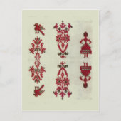 Vintage Romanian embroidery, traditional design Postkarte (Vorderseite)