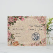 Vintage romanische Couple Antique Rose Hochzeit (Stehend Vorderseite)