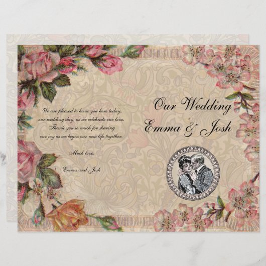 Vintage romanische Couple Antique Rose Hochzeit (Vorne/Hinten)