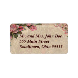 Vintage romanische Couple Antique Rose Hochzeit Adressaufkleber