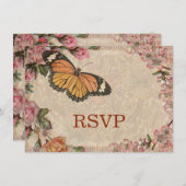 Vintage romanische Couple Antique Rose Hochzeit Einladung (Vorne/Hinten)