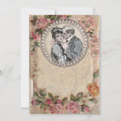 Vintage romanische Couple Antique Rose Hochzeit Einladung (Rückseite)