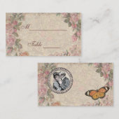Vintage romanische Couple Antique Rose Hochzeit Platzkarte (Vorne/Hinten)