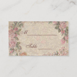 Vintage romanische Couple Antique Rose Hochzeit Platzkarte