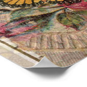 Vintage romanische Couple Antique Rose Hochzeit Poster (Ecke)