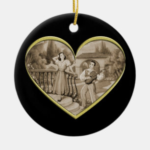 Vintage romanische Ehepaare, Liebe von Mann und Fr Keramik Ornament