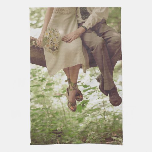 Vintage romanische Liebe Couple Küche Geschirr Han Handtuch (Vertikal)