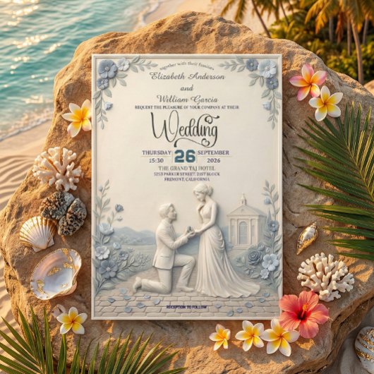 Vintage Romantic Chapel Wedding Einladung