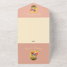 Vintage Romantic Meadow – Elegant Floral Birthday  All In One Einladung