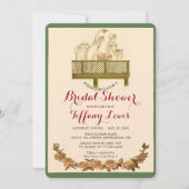 Vintage Romantic Rustic Floral Bridal Shower Einladung (Vorderseite)