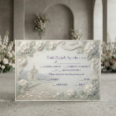 Vintage Romantic Sage Cream Hydrangea RSVP Karte