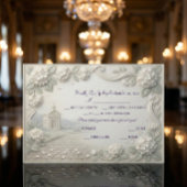 Vintage Romantic Sage Cream Hydrangea RSVP Karte