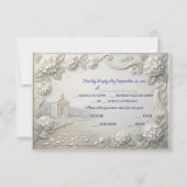 Vintage Romantic Sage Cream Hydrangea RSVP Karte (Vorderseite)