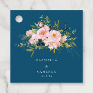 Vintage Romantik Florals bei Blue Wedding Geschenkanhänger