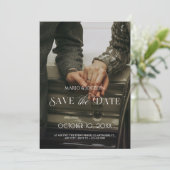 Vintage Romantik Foto Hochzeit Verlobung Save The Date (Stehend Vorderseite)