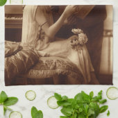 Vintage Romantik, Liebe und Romantik Liebhaber Geschirrtuch (Gefaltet)