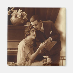 Vintage Romantik, Liebe und Romantik Liebhaber Magnet