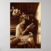 Vintage Romantik, Liebe und Romantik Liebhaber Poster (Vorne)
