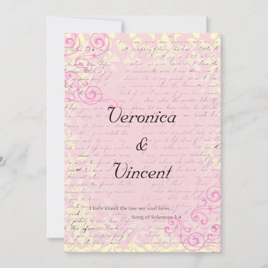 Vintage Romantik mit Bibelverse Hochzeit Einladung (Vorderseite)