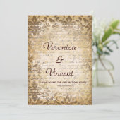 Vintage Romantik mit Bibelverse Hochzeit Einladung (Stehend Vorderseite)