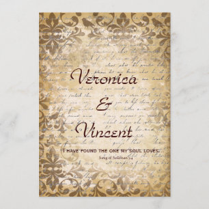 Vintage Romantik mit Bibelverse Hochzeit Einladung