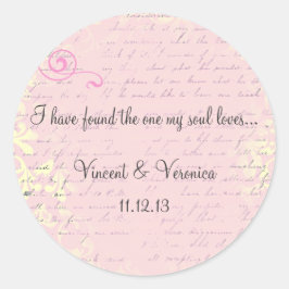 Vintage Romantik mit Bibelverse Runder Aufkleber