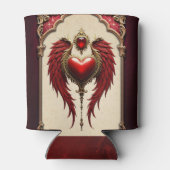 Vintage Romantik mit Herz und Flügeln Dosenkühler (Rückseite)