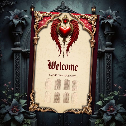 Vintage Romantik mit Herz und Flügeln Poster