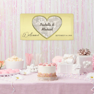 Vintage-Romantik-Paar, Mann und Frau, Gold Banner