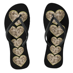 Vintage-Romantik-Paar, Mann und Frau Liebe Badesandalen