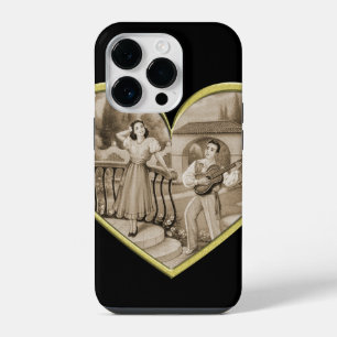 Vintage-Romantik-Paar, Mann und Frau Liebe iPhone 14 Pro Hülle