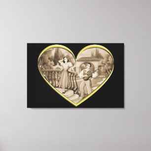 Vintage-Romantik-Paar, Mann und Frau Liebe Leinwanddruck