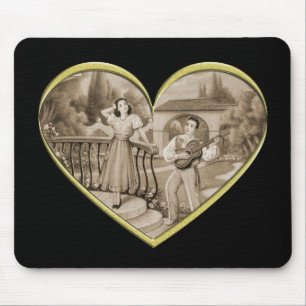Vintage-Romantik-Paar, Mann und Frau Liebe Mousepad