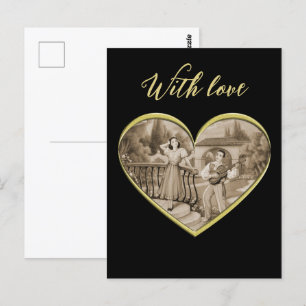 Vintage-Romantik-Paar, Mann und Frau Liebe Postkarte